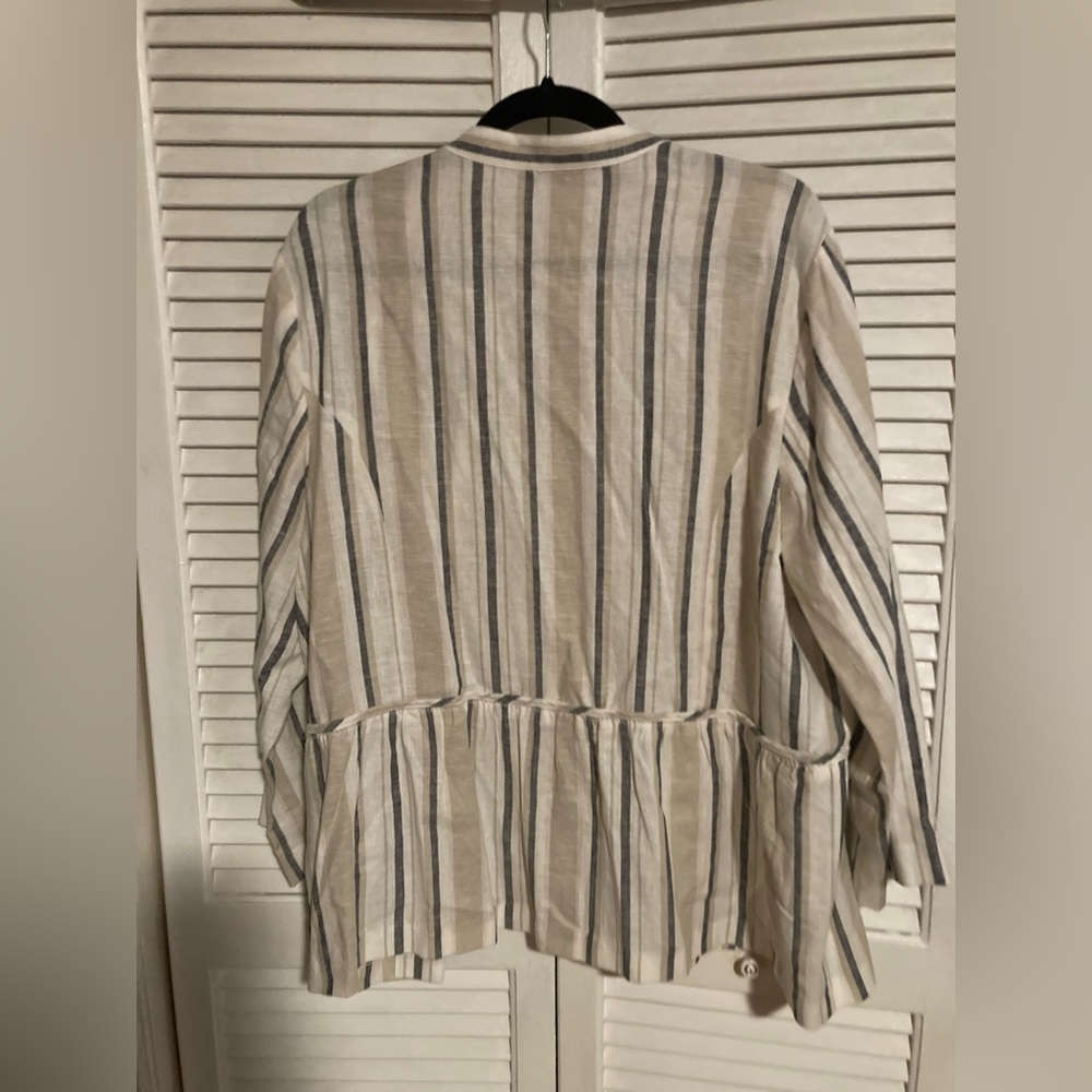 Est 1946 Waist Jacket Open Front Neutral Colors Creme Gray Charcoal Tan